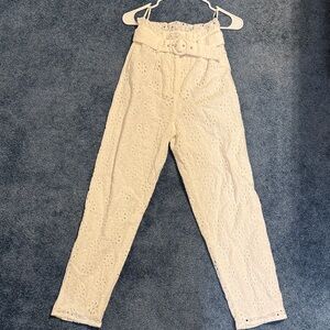 Eyelet High-Waist Trouser Sabo Luxe NWT XS white